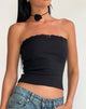 Image of Ernie Bandeau Rib Top in Schwarz