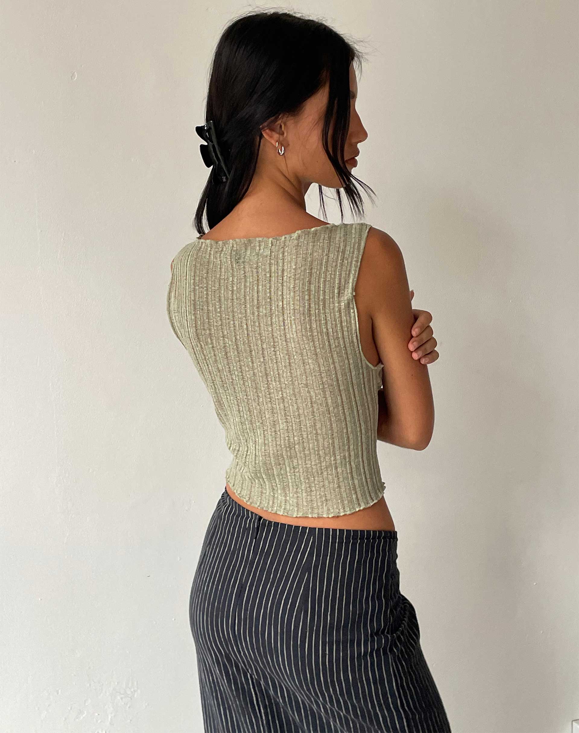 Bild von Etta Knitted Vest Top in Sage