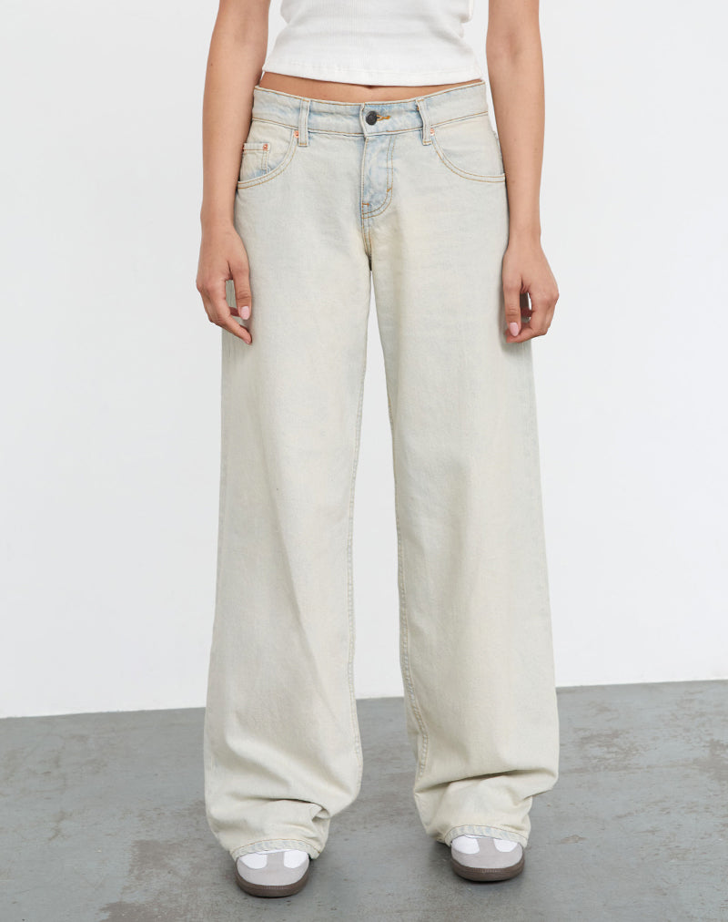 Roomy Extra Wide Low Rise Jeans In Arctic Blue