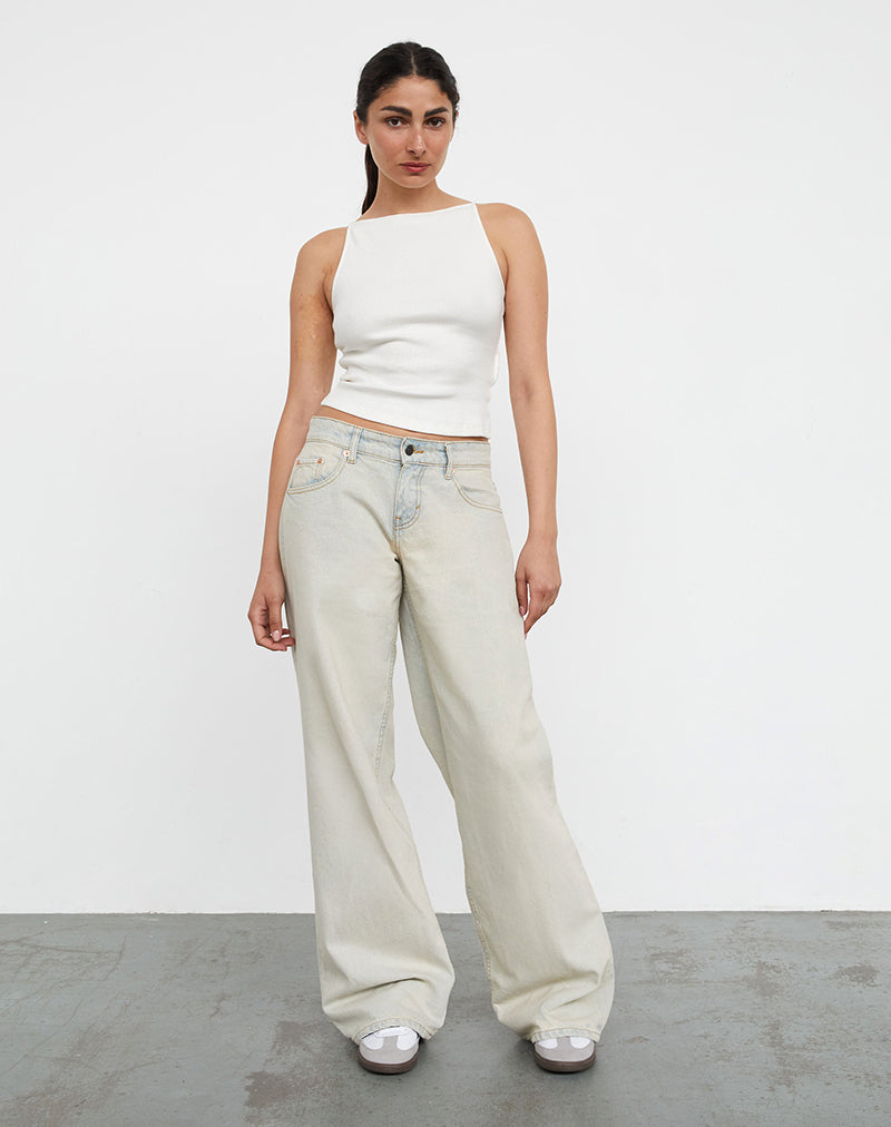 Roomy Extra Wide Low Rise Jeans In Arctic Blue