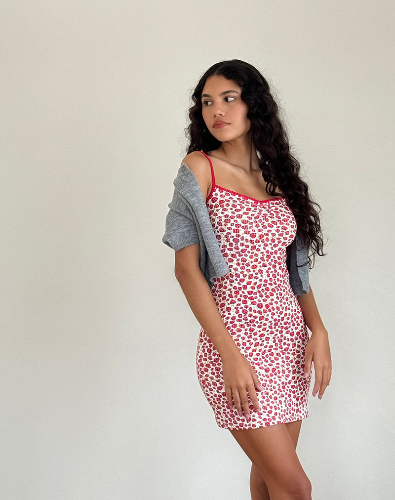 Image of Gracias Mini Dress in Strawberry 2023 Print