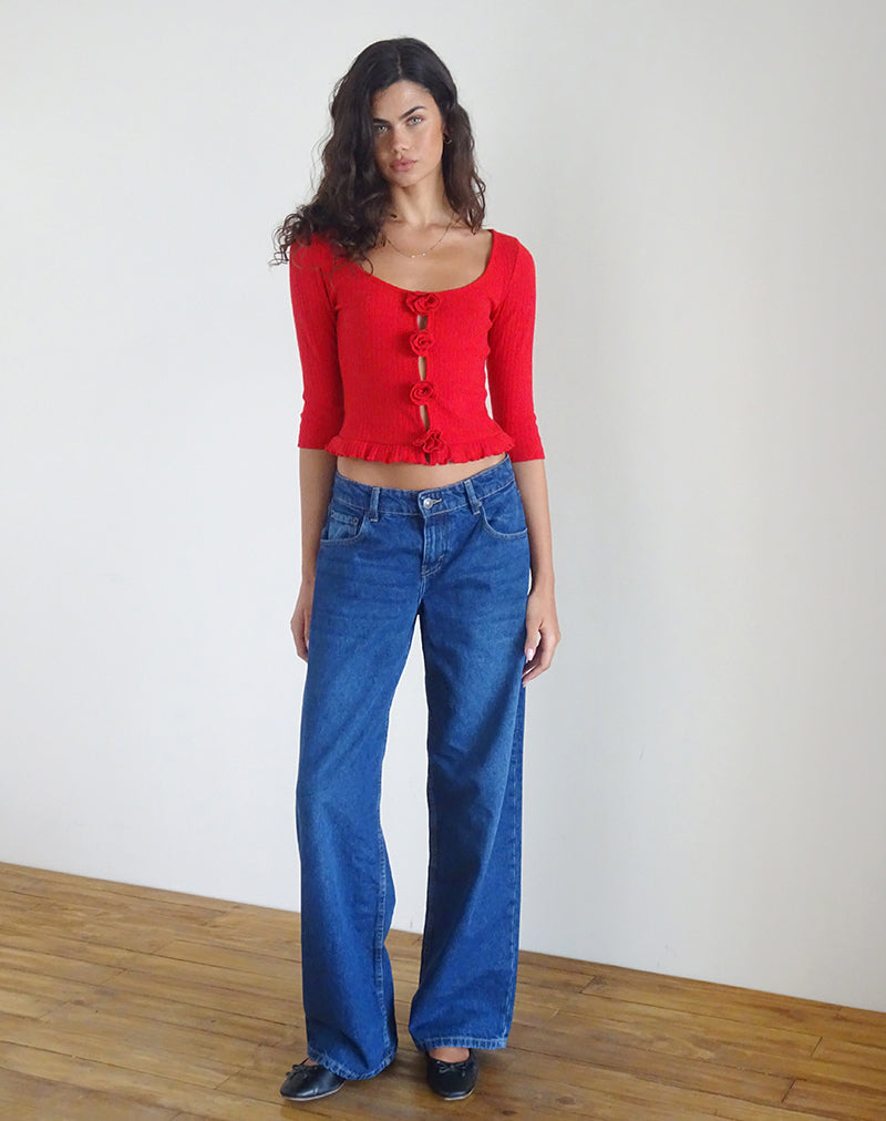 image of Harpan Rosette Front Top in Red