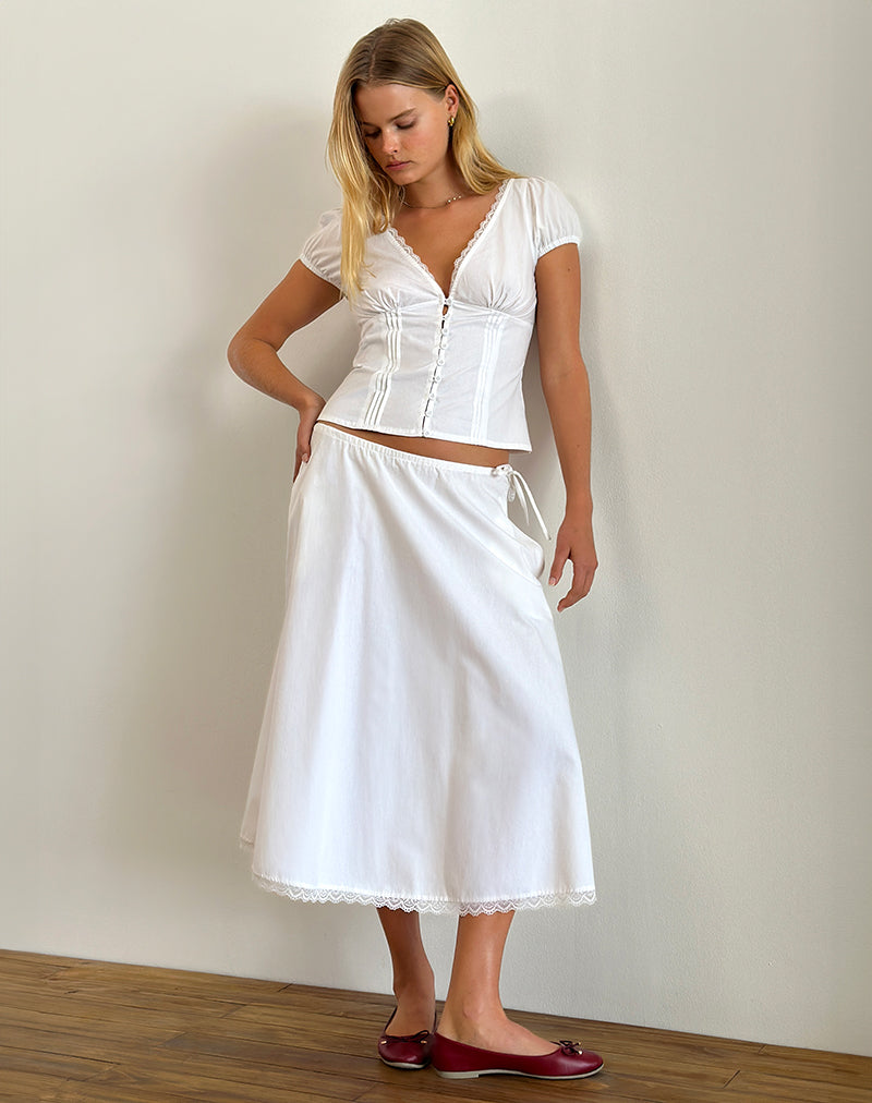 Image of Ilias Corset Top in Poplin White