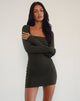 Image of Janjisu Bodycon Mini Dress in Olive