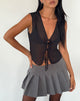 Image of Kayve Tie Front Top in Chiffon Black