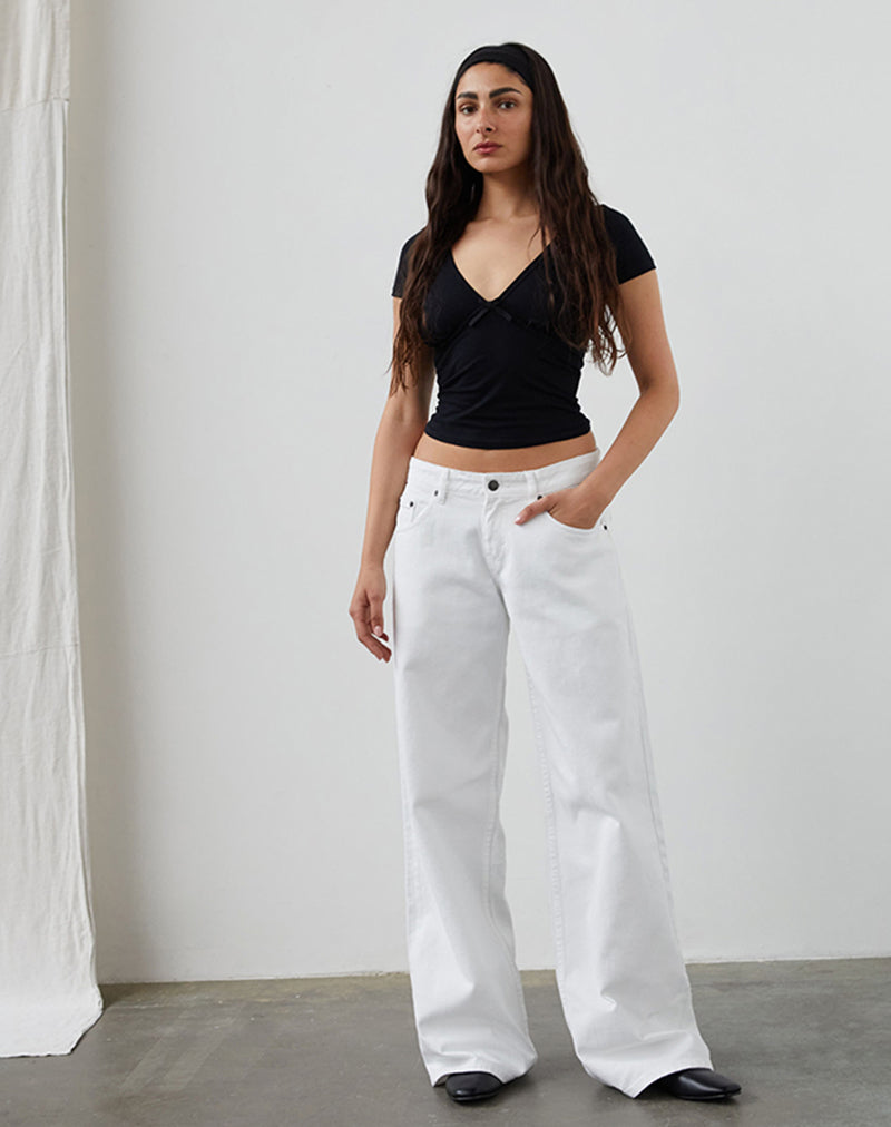 Image of Low Rise Roomy Jeans in True White
