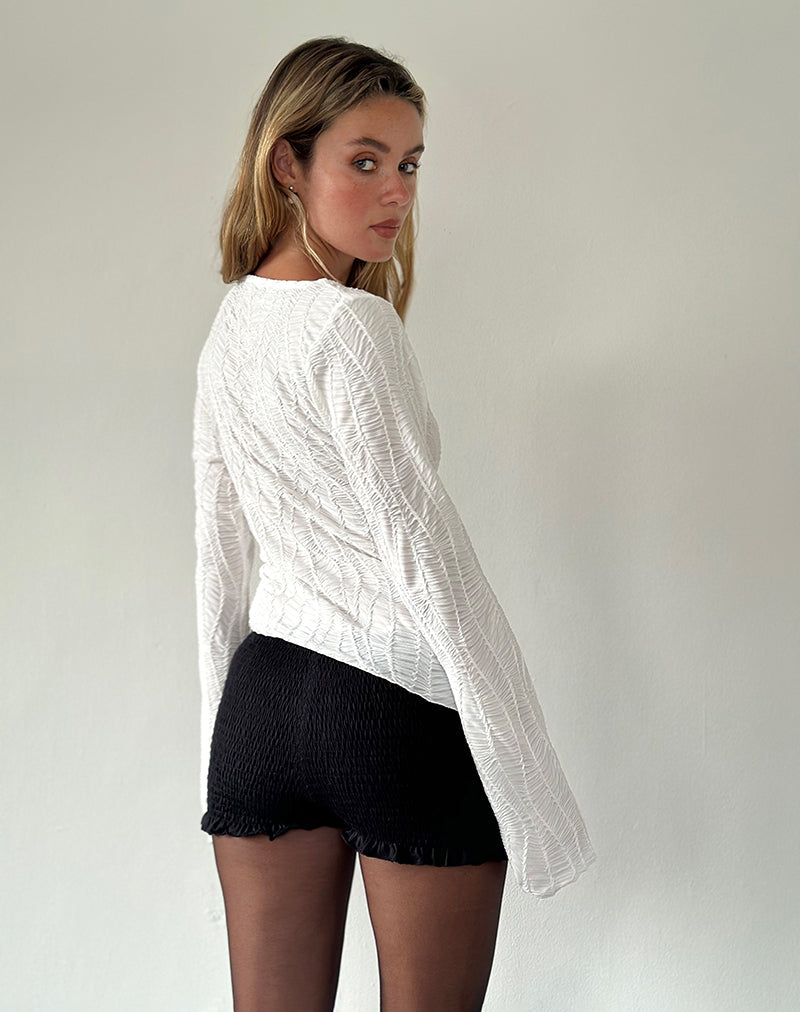 Image of Lucca Ripple Top Jacquard Weiß