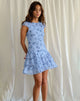 Image of Mirtilo Mini Dress in Inky Blue Floral Mesh