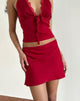 Image of Nidya Aline Mini Skirt in Dark Red