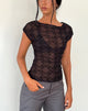 Image of Nova Top in Schwarz Queen of Heart Flock