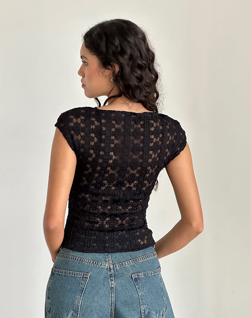 Image of Nova Top in Regal Lace Black