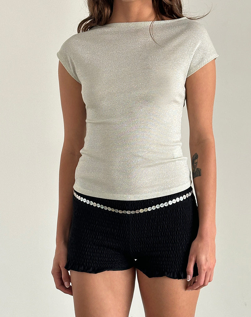 Image of Nova Top in Shimmer Rib Ivory