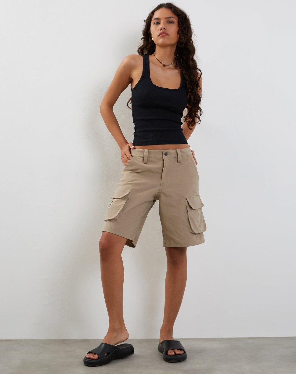 Saito Longline Cargo Short in Stein