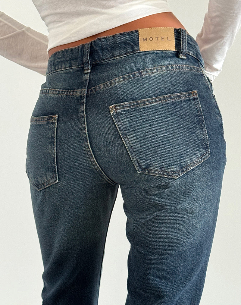 Image of Rigid Low Rise Flare Jeans in Dark Vintage