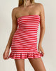 image of Tav Midi Jersey Dress in Stripe Pink and Red