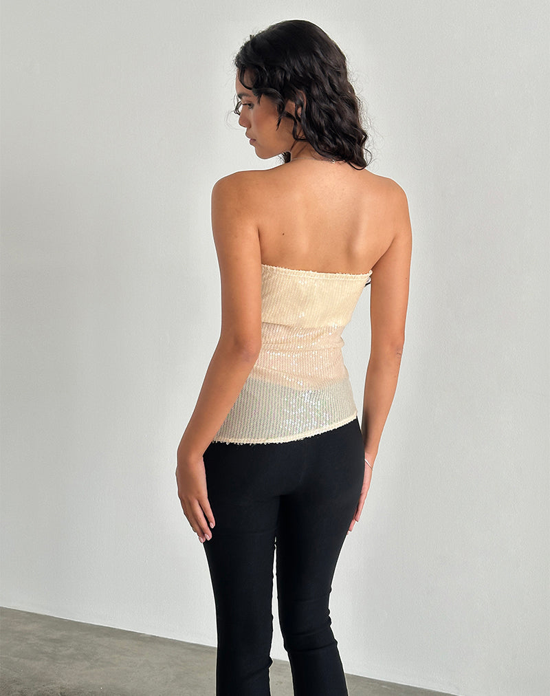 Image of Viksuni Bandeau Top in Nude Clear Tinted Disc