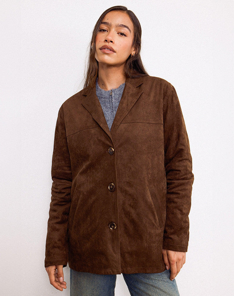 Wita Jacket in Suede Brown