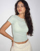 Bild von Xiwang Crop Top in Sage Textured Crochet