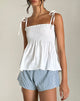 image of Zerah Shirred Cami Top in Poplin White