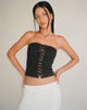 Image of Ziggy Lace Front Bandeau Top in Schwarz