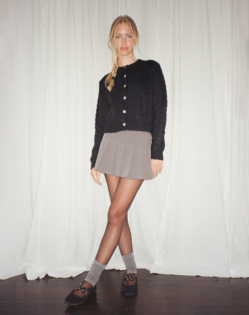 Imagen de Abelia Cable Knit Cardigan en Negro