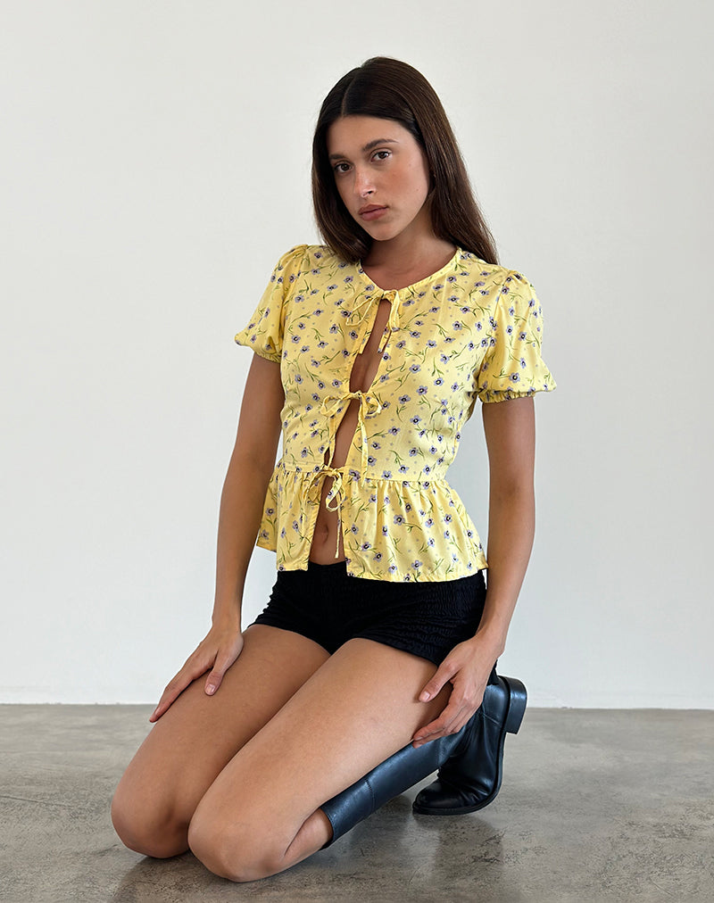 Image of Ajasi Blouse in Wild Flower Lemon Drop