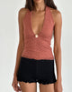 Image of Aksa Halterneck Top in Lace Withered Rose