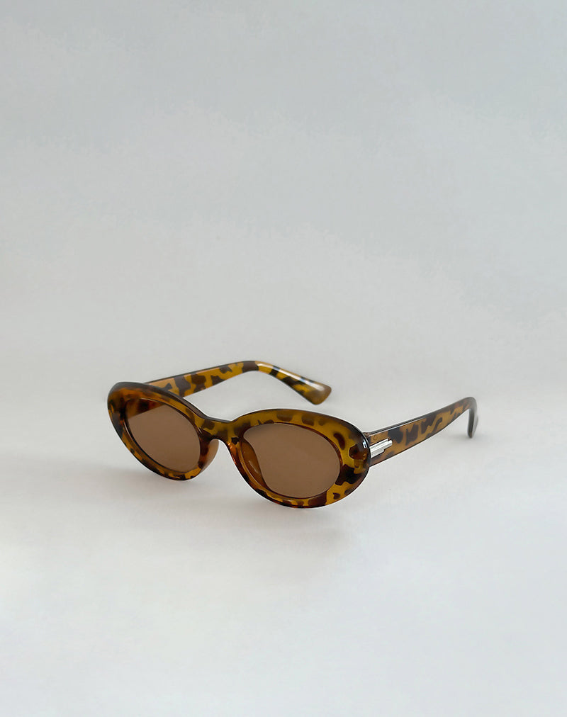 Image of Aldabra Oval Sunglasses in Tortoise Shell
