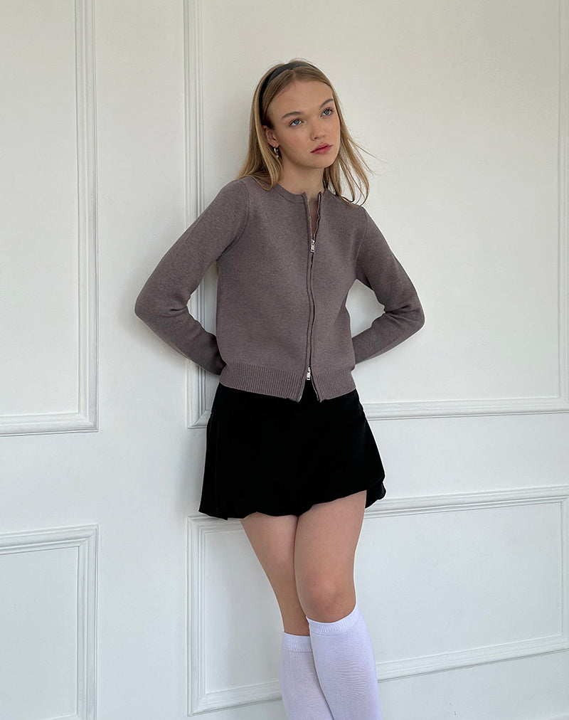 Imagen de Alniyat Long Sleeve Cardi in Charcoal Grey