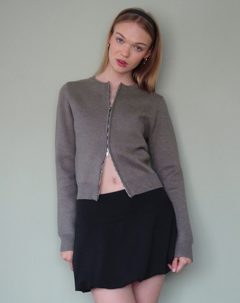 Imagen de Alniyat Long Sleeve Cardi in Charcoal Grey