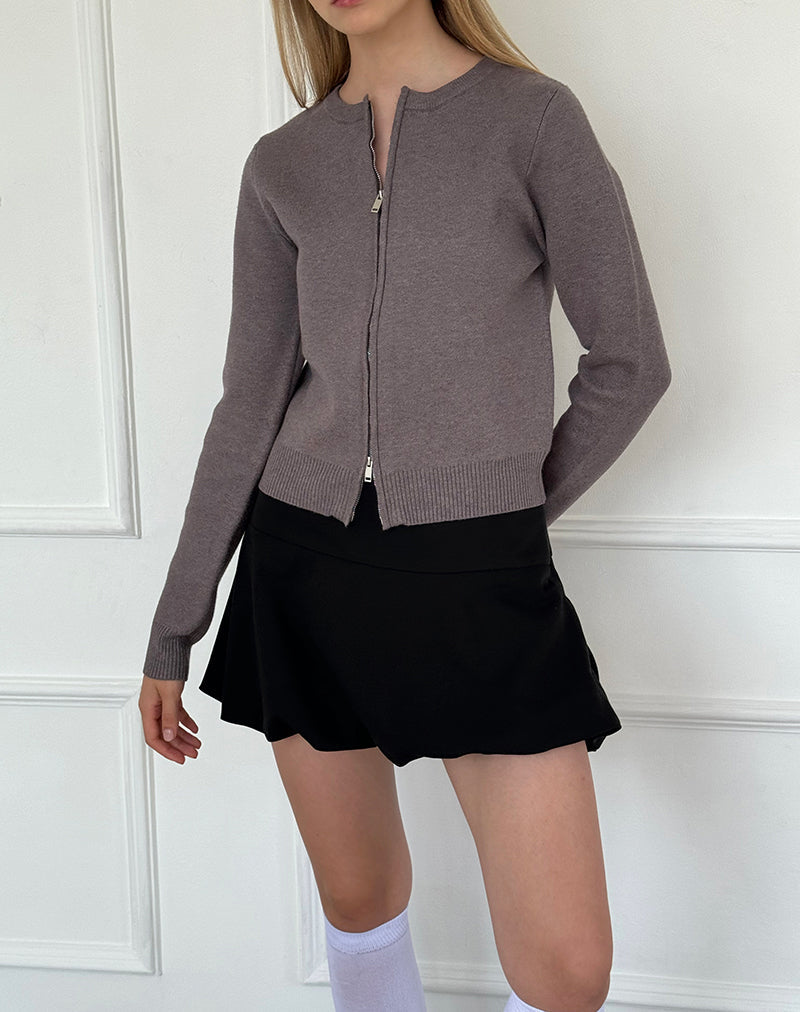 Imagen de Alniyat Long Sleeve Cardi in Charcoal Grey