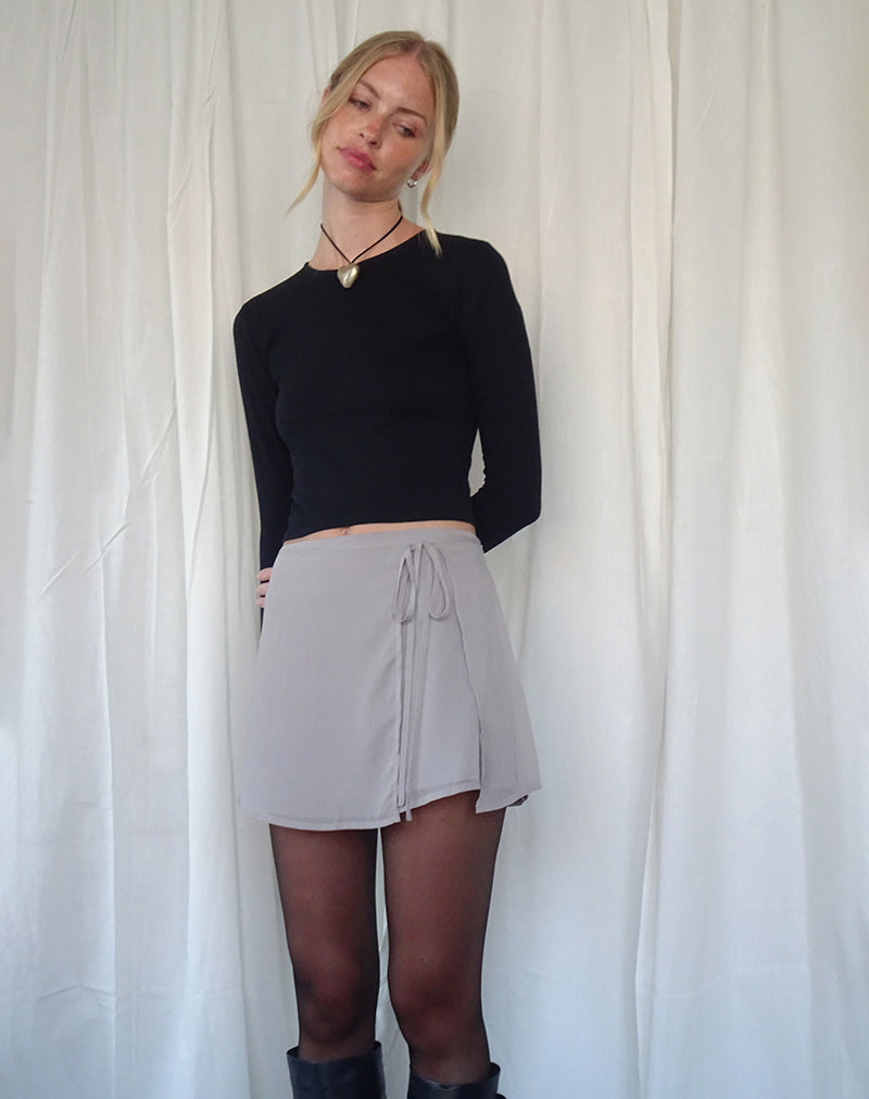 Keira Minifalda de gasa gris lila