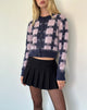 Image of Anzio Button Up Cardi In Multi Check Navy and Pink