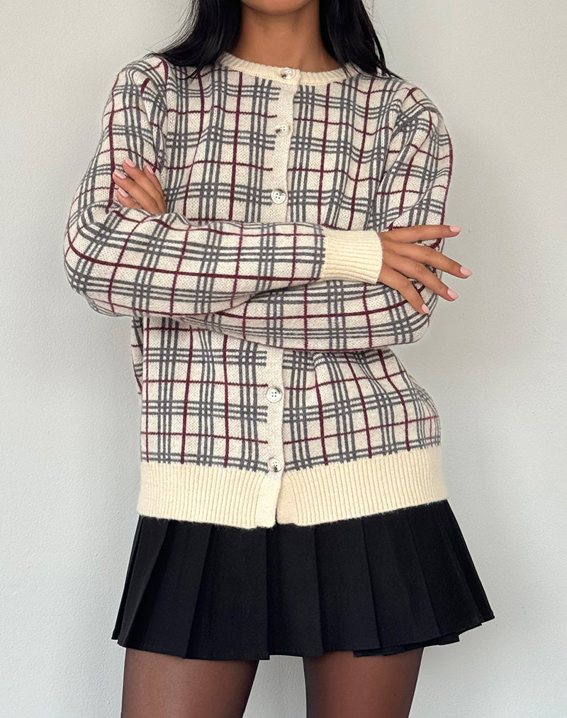 Imagen de Arlene Cardigan Checked Knit Cream