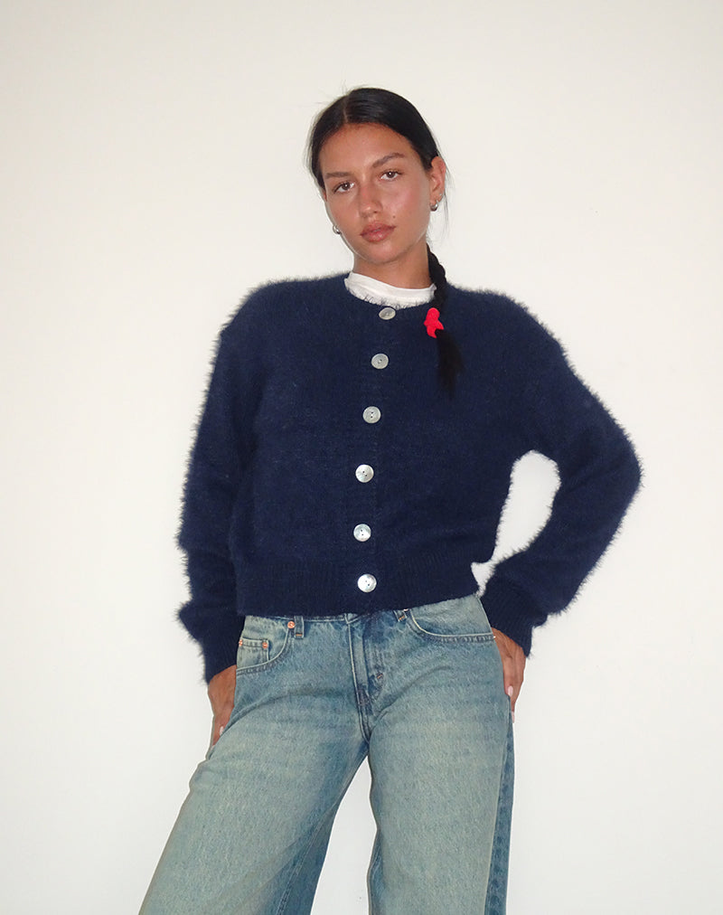 Imagen de Audrina Cardigan In Fluffy Knit Navy