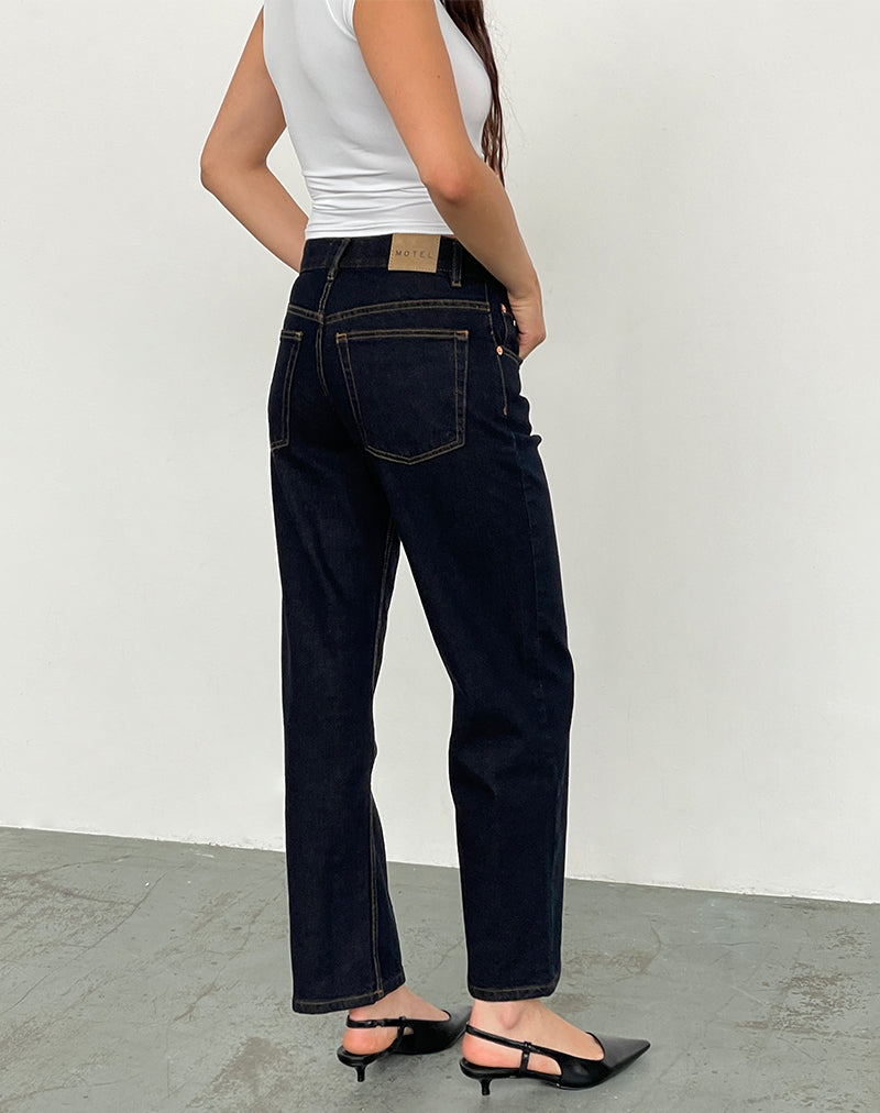 Image of Low Rise Awkward Parallel Jeans in Indigo