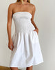 image of Belesi Bandeau Midi Dress in Poplin White