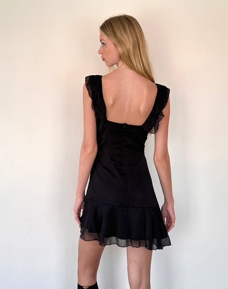 Imagen de Binita Mini Dress in Chiffon Negro