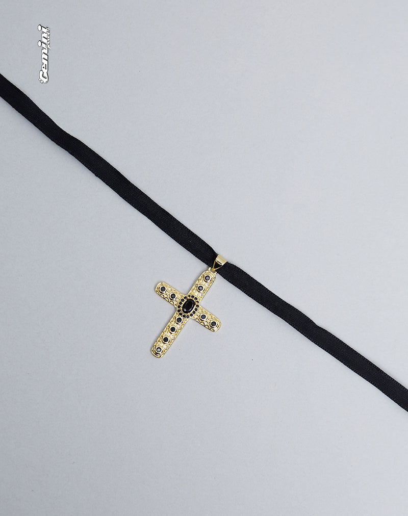 Imagen de Brooklyn Cross Choker Necklace de Gemini Jewels