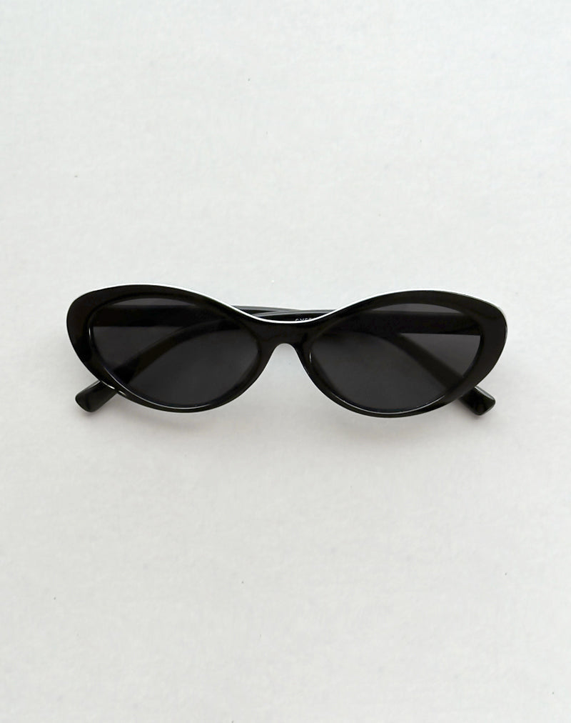 Image of Chapini Oval Sunglasses in Black