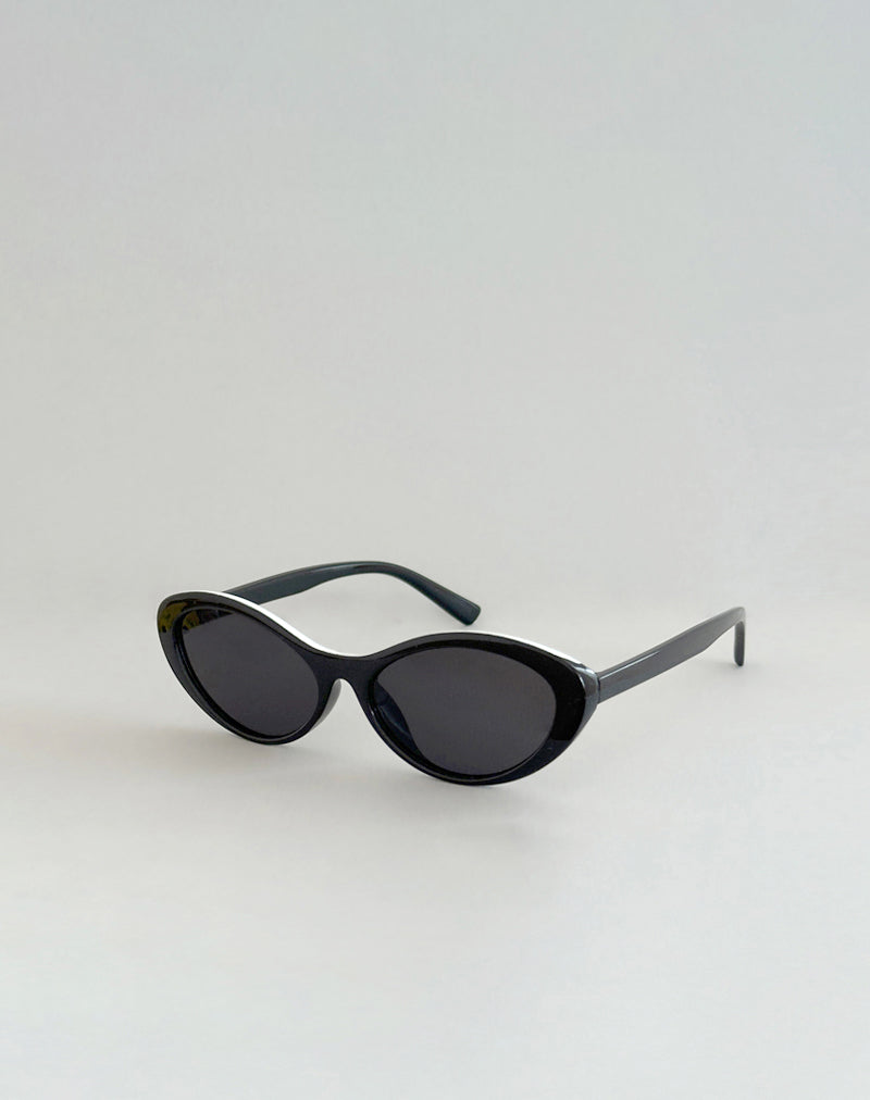 Image of Chapini Oval Sunglasses in Black