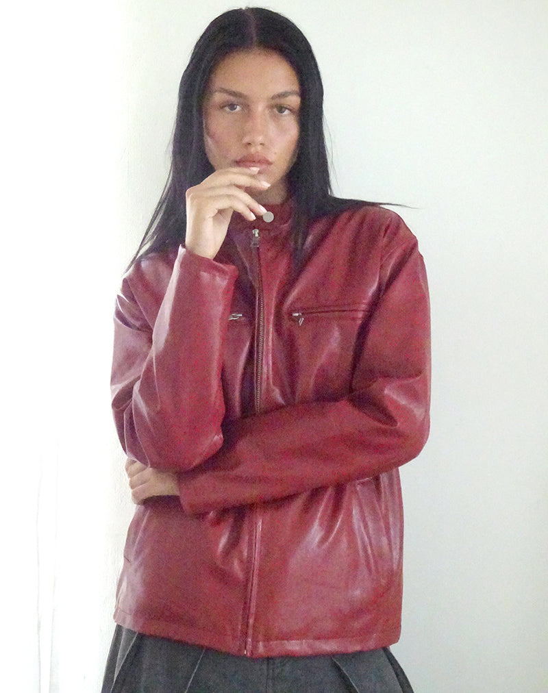 Imagen de Charlize Moto Jacket en PU Rojo