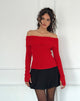 Imagen de Circe Off-Shoulder Long Sleeve Knit To in Red