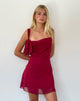 Image of Coraline Bow Mini Dress in Burgundy