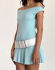 Image of Cynthia Mini Dress in Shimmer Rib Light Blue