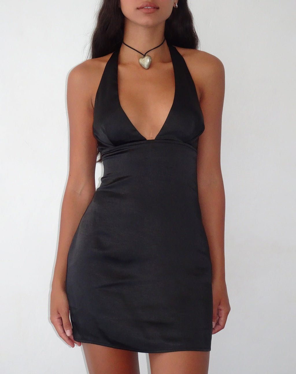 Vestido Coda Slip en Satén Negro