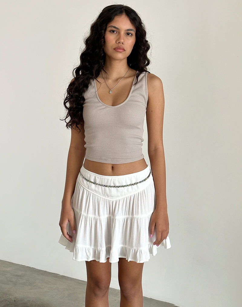 Image of Dacita Mini Skirt in Crinkle Ivory