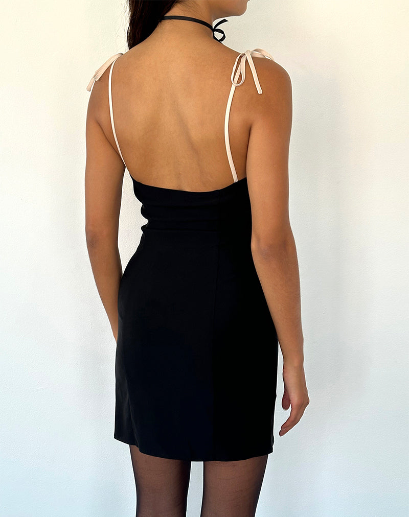 Image of Daruka Mini Dress in Satin Black