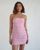 Image of Dema Mini Dress in Jacquard Pink Stripe