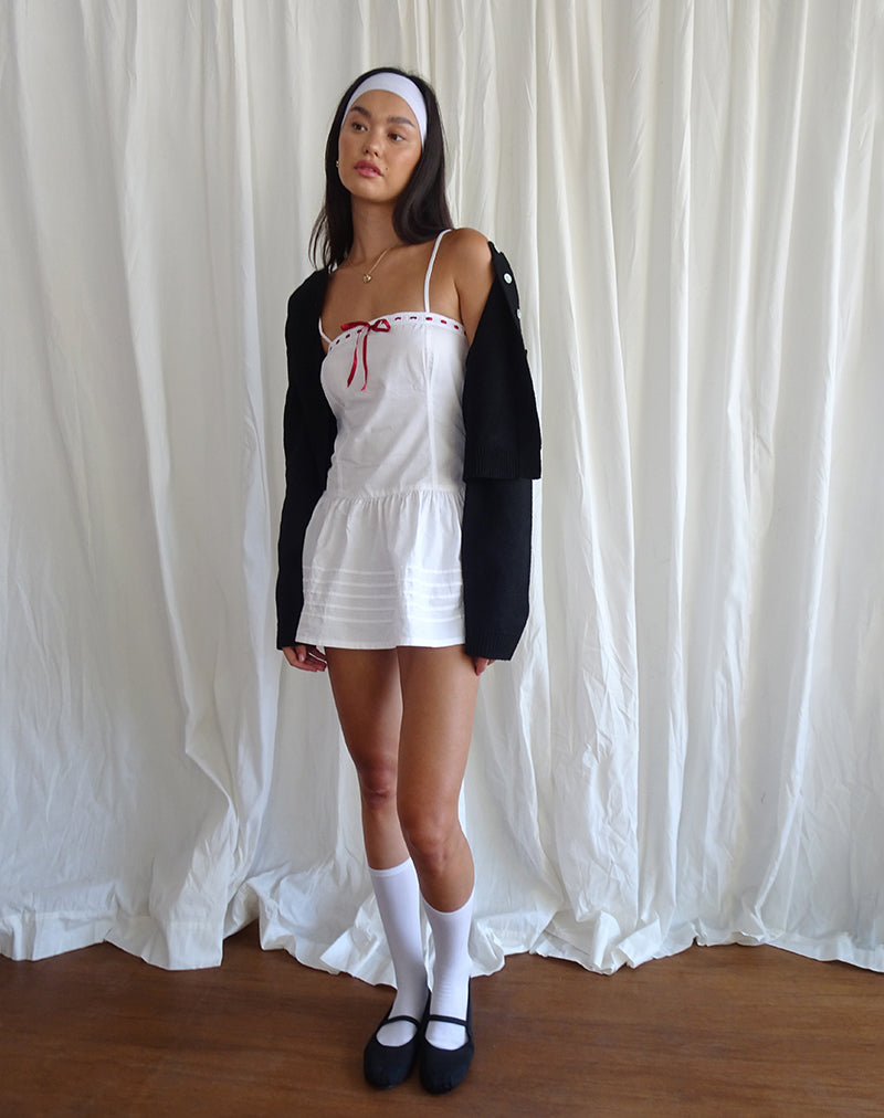 Image of Dhilla Mini Dress in White Poplin